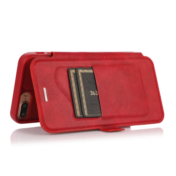 Push Window Doble hebilla PU + Funda de cuero con tapa horizontal de silicona con soporte y ranura para tarjeta