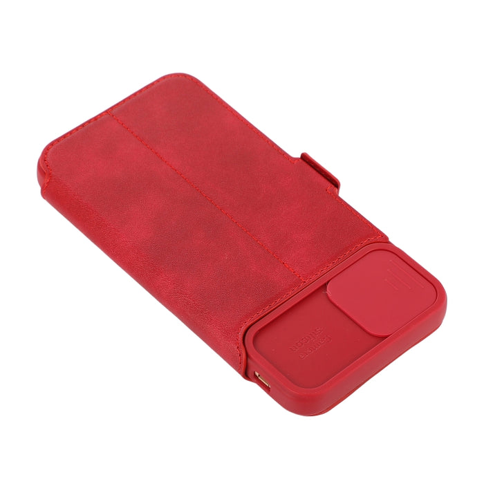 Push Window Doble hebilla PU + Funda de cuero con tapa horizontal de silicona con soporte y ranura para tarjeta