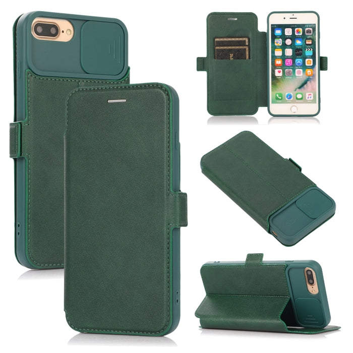 Push Window Doble hebilla PU + Funda de cuero con tapa horizontal de silicona con soporte y ranura para tarjeta
