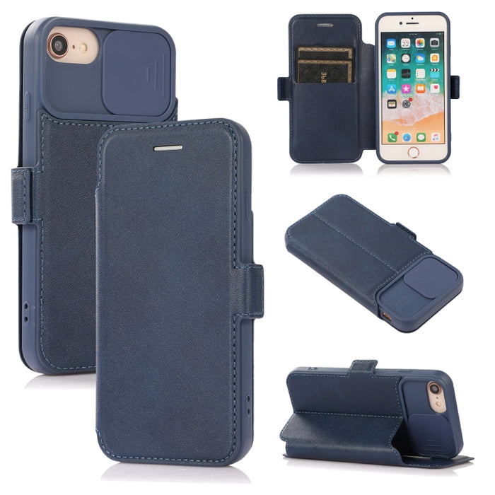 Push Window Doble hebilla PU + Funda de cuero con tapa horizontal de silicona con soporte y ranura para tarjeta