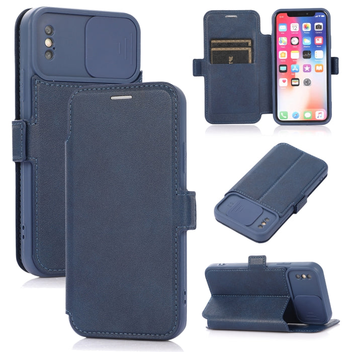 Push Window Doble hebilla PU + Funda de cuero con tapa horizontal de silicona con soporte y ranura para tarjeta