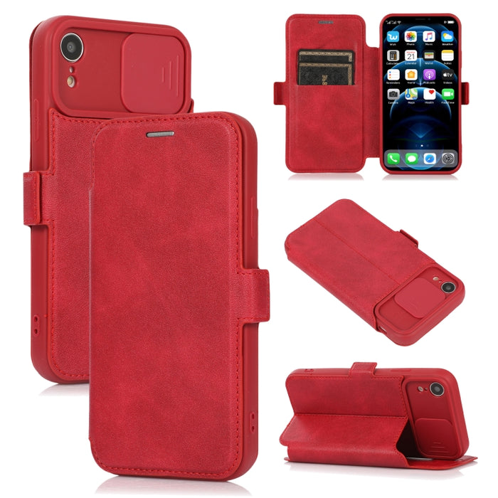Push Window Doble hebilla PU + Funda de cuero con tapa horizontal de silicona con soporte y ranura para tarjeta