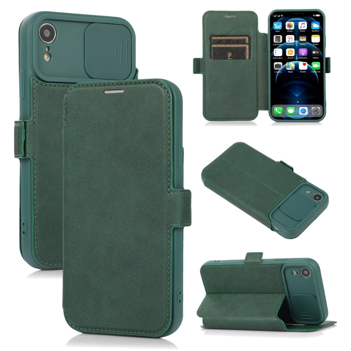 Push Window Doble hebilla PU + Funda de cuero con tapa horizontal de silicona con soporte y ranura para tarjeta