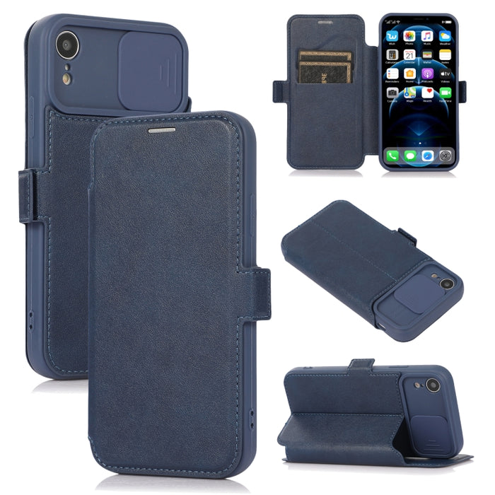 Push Window Doble hebilla PU + Funda de cuero con tapa horizontal de silicona con soporte y ranura para tarjeta