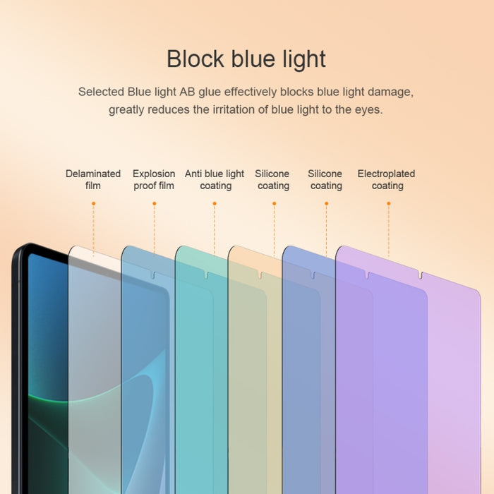 NILLKIN V+ Series 0.33mm 4H Película de vidrio templado antirayos azules, For Xiaomi Mi Pad 5 / 5 Pro