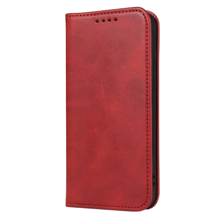 Estuche de cuero con tapa horizontal magnética con textura de becerro con soporte y ranuras para tarjetas y billetera, For iPhone 13 mini, For iPhone 13, For iPhone 13 Pro
