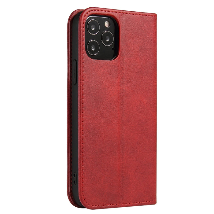 Estuche de cuero con tapa horizontal magnética con textura de becerro con soporte y ranuras para tarjetas y billetera, For iPhone 13 mini, For iPhone 13, For iPhone 13 Pro