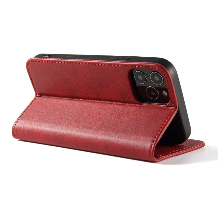 Estuche de cuero con tapa horizontal magnética con textura de becerro con soporte y ranuras para tarjetas y billetera, For iPhone 13 mini, For iPhone 13, For iPhone 13 Pro