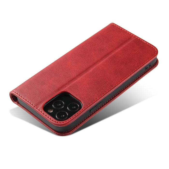 Estuche de cuero con tapa horizontal magnética con textura de becerro con soporte y ranuras para tarjetas y billetera, For iPhone 13 mini, For iPhone 13, For iPhone 13 Pro