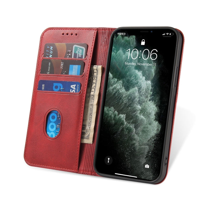 Estuche de cuero con tapa horizontal magnética con textura de becerro con soporte y ranuras para tarjetas y billetera, For iPhone 13 mini, For iPhone 13, For iPhone 13 Pro