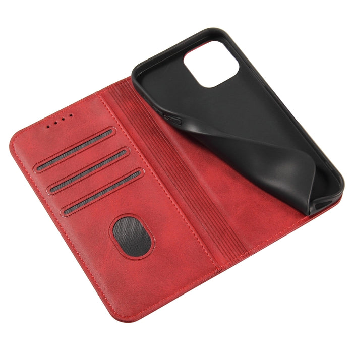 Estuche de cuero con tapa horizontal magnética con textura de becerro con soporte y ranuras para tarjetas y billetera, For iPhone 13 mini, For iPhone 13, For iPhone 13 Pro
