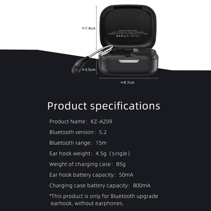 KZ AZ09 Auricular Bluetooth Gancho para la oreja 5.2 Módulo inalámbrico Bluetooth Cable de actualización