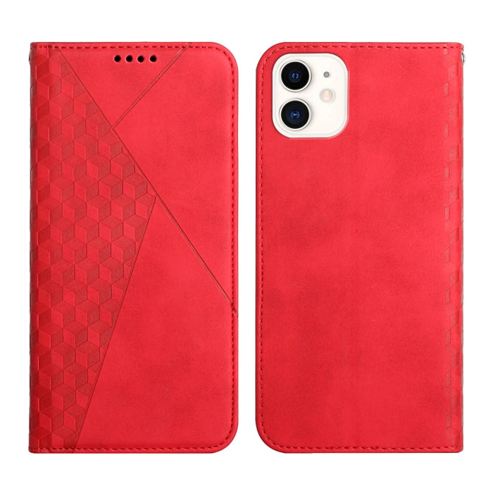 Patrón de diamante Empalme Piel Sensación Magnética Funda de cuero con tapa horizontal con ranuras para tarjetas y soporte y billetera