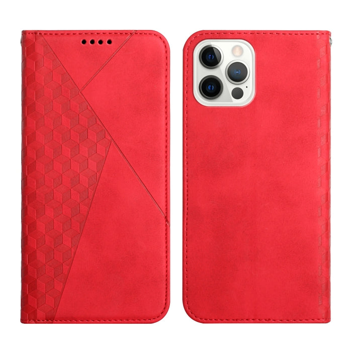 Patrón de diamante Empalme Piel Sensación Magnética Funda de cuero con tapa horizontal con ranuras para tarjetas y soporte y billetera