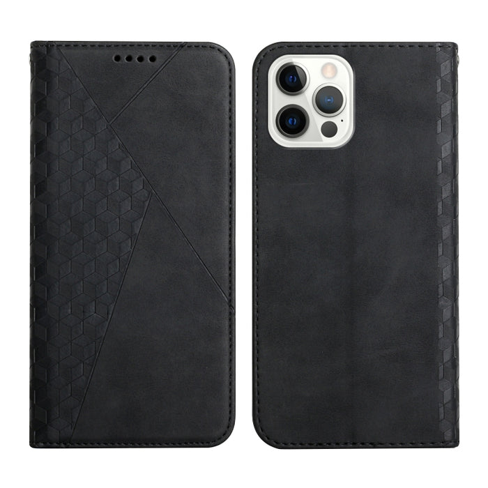 Patrón de diamante Empalme Piel Sensación Magnética Funda de cuero con tapa horizontal con ranuras para tarjetas y soporte y billetera