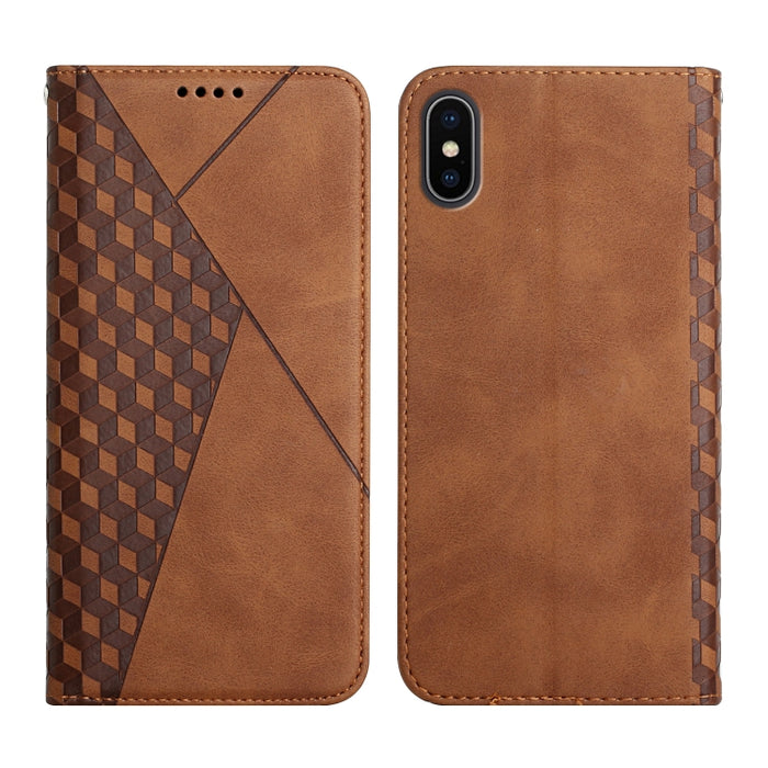 Patrón de diamante Empalme Piel Sensación Magnética Funda de cuero con tapa horizontal con ranuras para tarjetas y soporte y billetera