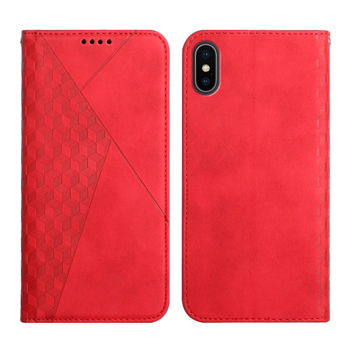 Patrón de diamante Empalme Piel Sensación Magnética Funda de cuero con tapa horizontal con ranuras para tarjetas y soporte y billetera