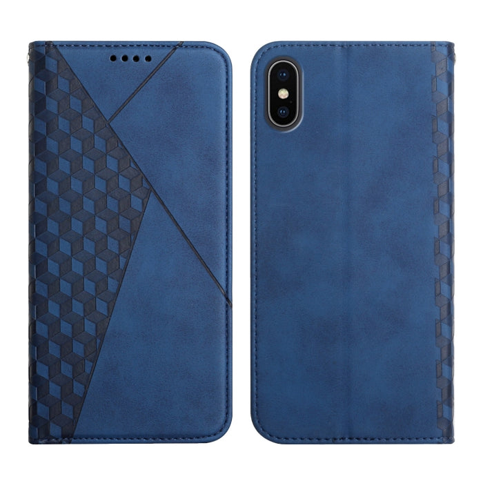 Patrón de diamante Empalme Piel Sensación Magnética Funda de cuero con tapa horizontal con ranuras para tarjetas y soporte y billetera