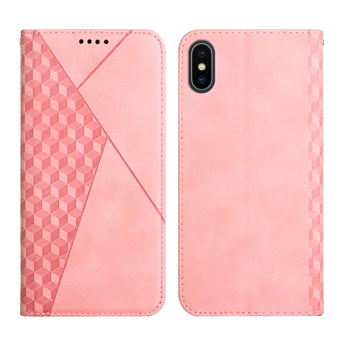 Patrón de diamante Empalme Piel Sensación Magnética Funda de cuero con tapa horizontal con ranuras para tarjetas y soporte y billetera