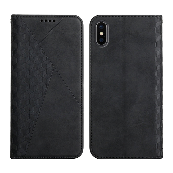 Patrón de diamante Empalme Piel Sensación Magnética Funda de cuero con tapa horizontal con ranuras para tarjetas y soporte y billetera
