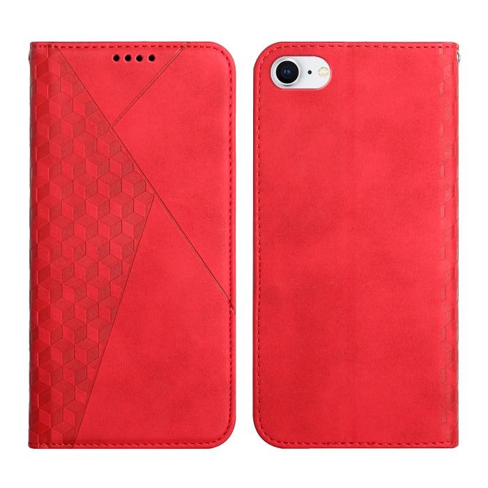 Patrón de diamante Empalme Piel Sensación Magnética Funda de cuero con tapa horizontal con ranuras para tarjetas y soporte y billetera