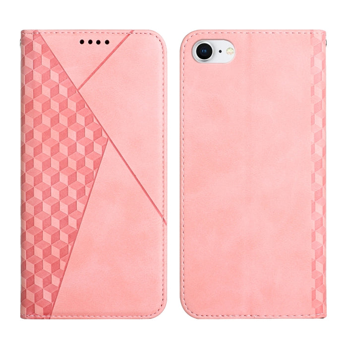 Patrón de diamante Empalme Piel Sensación Magnética Funda de cuero con tapa horizontal con ranuras para tarjetas y soporte y billetera