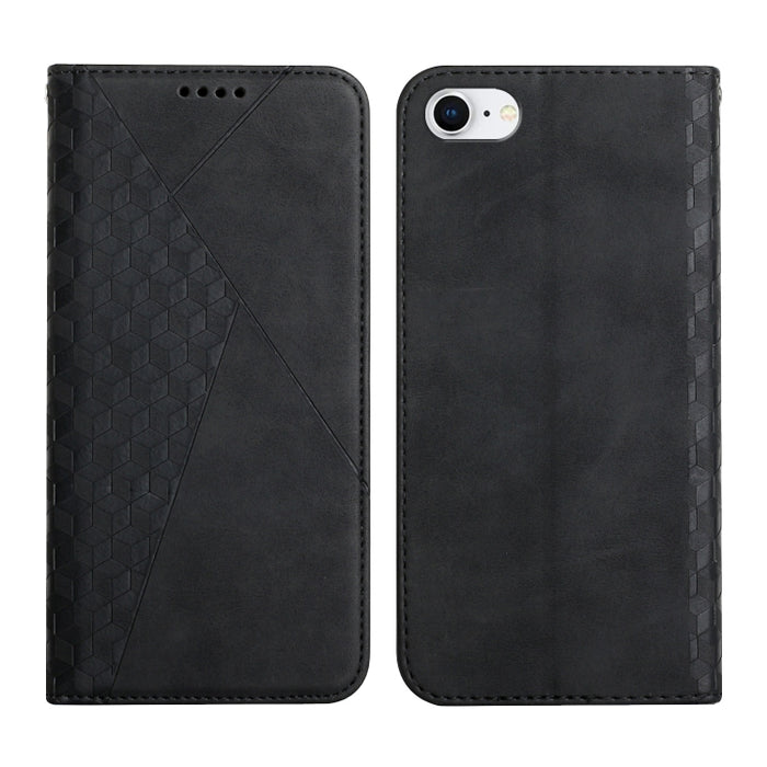 Patrón de diamante Empalme Piel Sensación Magnética Funda de cuero con tapa horizontal con ranuras para tarjetas y soporte y billetera