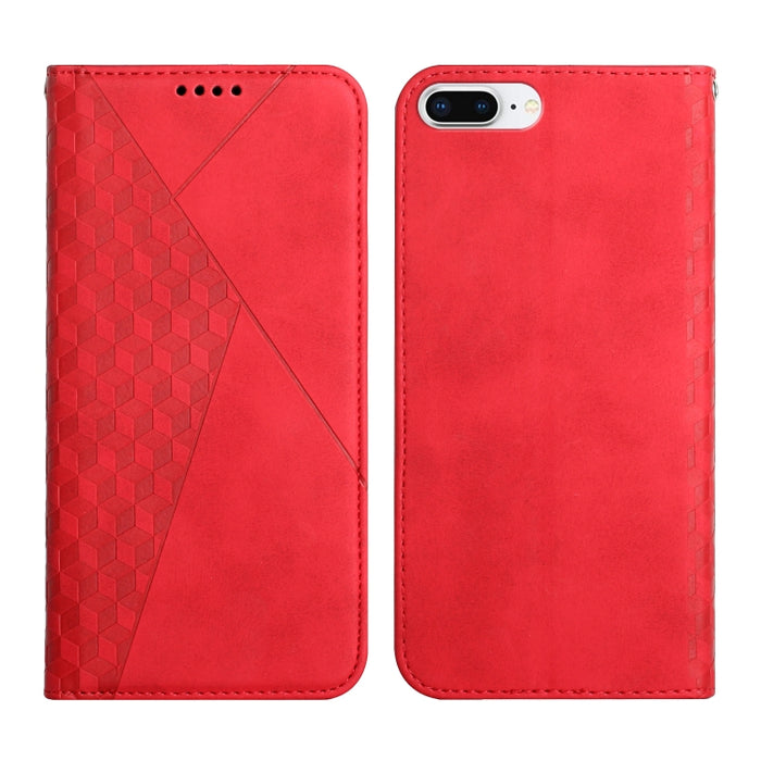 Patrón de diamante Empalme Piel Sensación Magnética Funda de cuero con tapa horizontal con ranuras para tarjetas y soporte y billetera