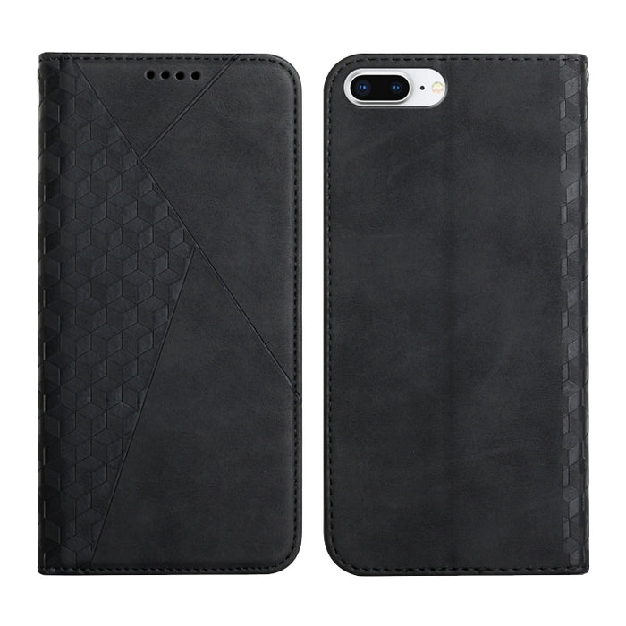 Patrón de diamante Empalme Piel Sensación Magnética Funda de cuero con tapa horizontal con ranuras para tarjetas y soporte y billetera
