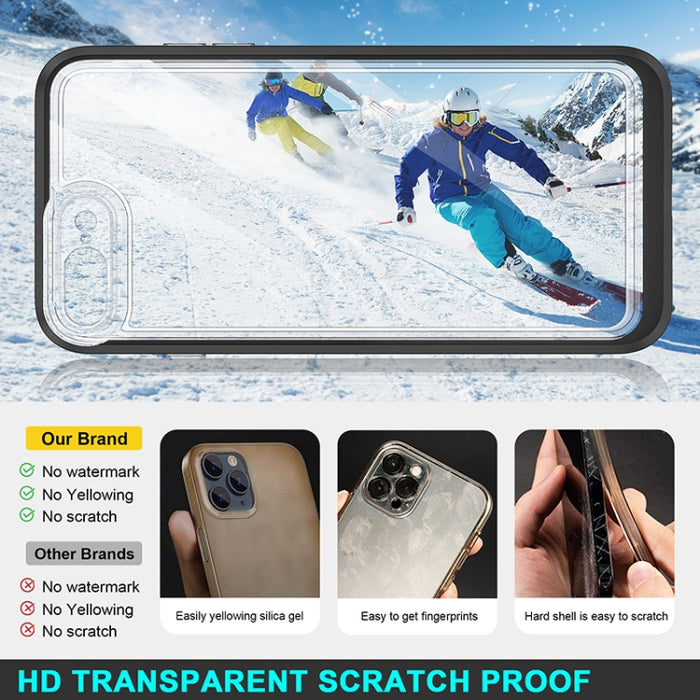Serie brillante Acrílico transparente + PC + TPU Estuche a prueba de golpes