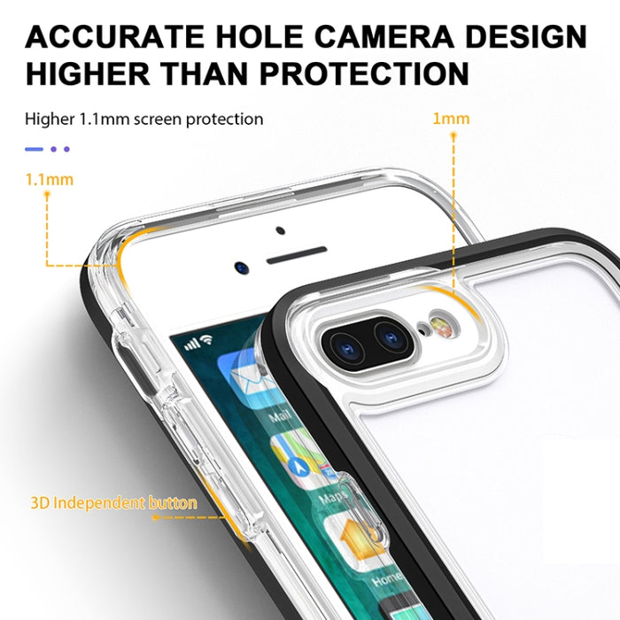 Serie brillante Acrílico transparente + PC + TPU Estuche a prueba de golpes