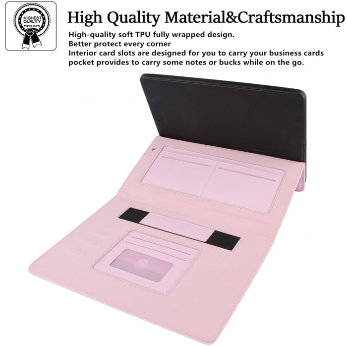 Estuche de cuero con tapa horizontal con patrón a cuadros con soporte y ranuras para tarjetas y correa de mano