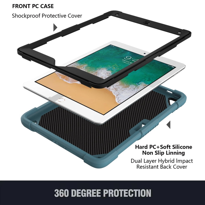 PC de color puro + funda protectora anticaída de silicona con soporte en forma de mariposa y ranura para bolígrafo