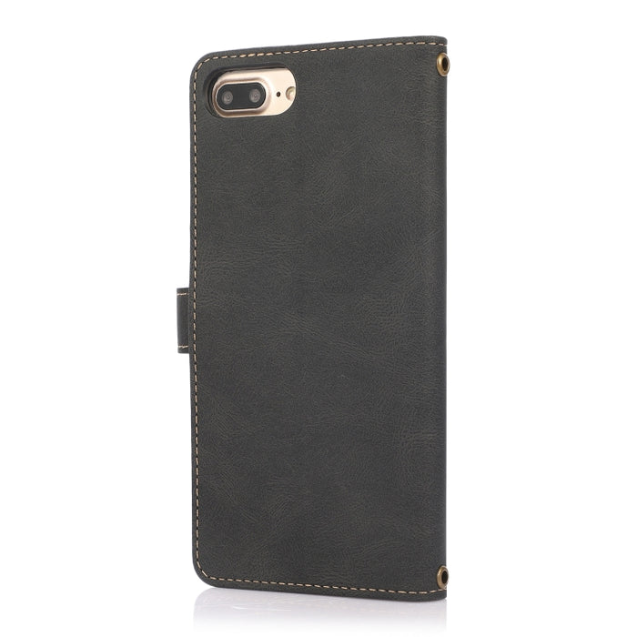 Estuche de cuero con tapa horizontal PU + TPU con soporte y ranura para tarjeta y billetera y cordón