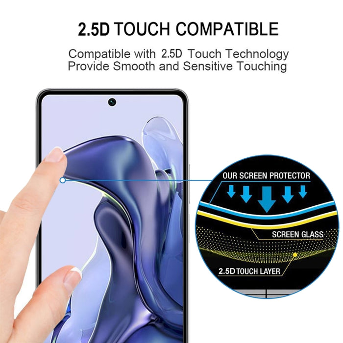 Película de vidrio templado de pantalla completa con pegamento completo, For Xiaomi Mi 11T / 11T Pro (1 PC), For OPPO Realme 6i India (1 PC), For Samsung Galaxy M22 (1 PC), For Motorola Moto E20 (1 PC)