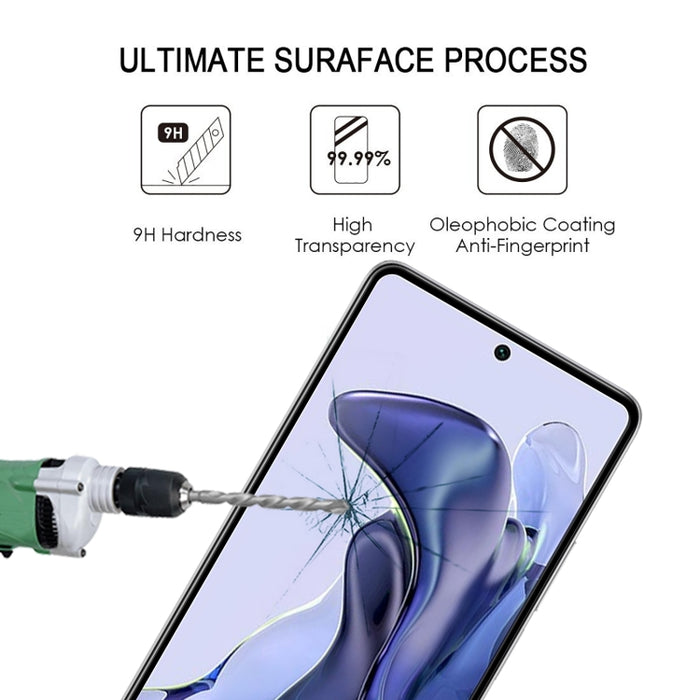 Película de vidrio templado de pantalla completa con pegamento completo, For Xiaomi Mi 11T / 11T Pro (1 PC), For OPPO Realme 6i India (1 PC), For Samsung Galaxy M22 (1 PC), For Motorola Moto E20 (1 PC)