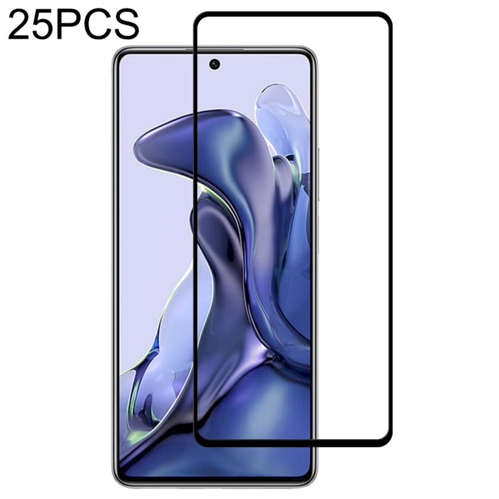 Película de vidrio templado de pantalla completa con pegamento completo de 25 piezas, For Xiaomi Mi 11T / 11T Pro (25 PCS), For OPPO Realme 6i India (25 PCS), For Samsung Galaxy M22 (25 PCS), For Motorola Moto E20 (25 PCS)