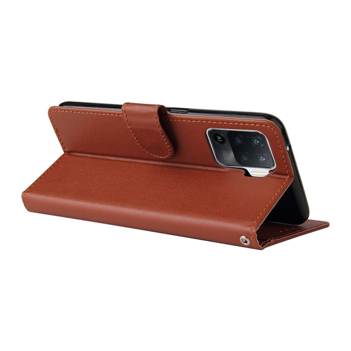 Estuche multifuncional de cuero con tapa horizontal, con tres ranuras para tarjetas y soporte, billetera con doble cremallera, marco de fotos y cordón, For OPPO A94 4G, For OPPO Realme 8 / 8 Pro 4G, For Xiaomi Redmi Note 10 5G