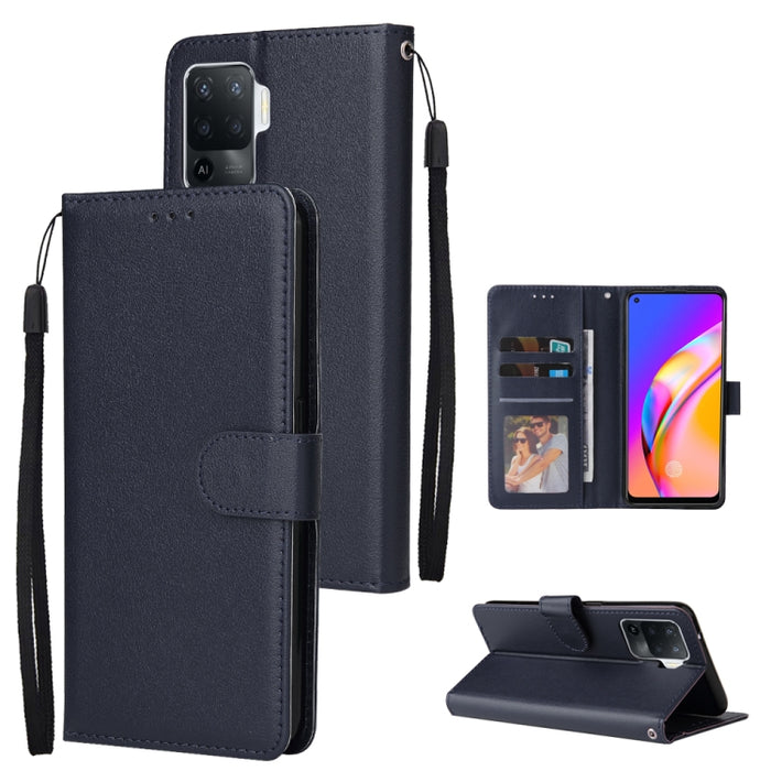 Estuche multifuncional de cuero con tapa horizontal, con tres ranuras para tarjetas y soporte, billetera con doble cremallera, marco de fotos y cordón, For OPPO A94 4G, For OPPO Realme 8 / 8 Pro 4G, For Xiaomi Redmi Note 10 5G