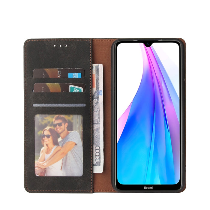 Estuche de cuero con tapa horizontal con cierre de succión simple con soporte, ranura para tarjeta y billetera, For Xiaomi Redmi Note 8T, For Xiaomi Redmi Note 9 / 10X 4G, For Xiaomi Redmi Note 8, For Xiaomi Redmi Note 8 Pro, For Xiaomi Redmi Note 10  ...