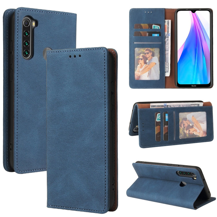 Estuche de cuero con tapa horizontal con cierre de succión simple con soporte, ranura para tarjeta y billetera, For Xiaomi Redmi Note 8T, For Xiaomi Redmi Note 9 / 10X 4G, For Xiaomi Redmi Note 8, For Xiaomi Redmi Note 8 Pro, For Xiaomi Redmi Note 10  ...