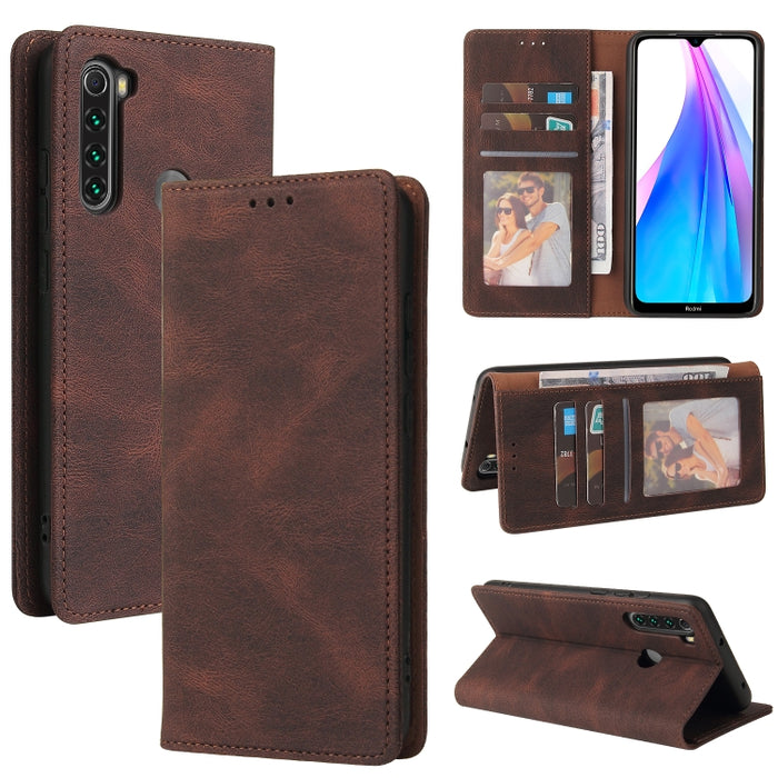 Estuche de cuero con tapa horizontal con cierre de succión simple con soporte, ranura para tarjeta y billetera, For Xiaomi Redmi Note 8T, For Xiaomi Redmi Note 9 / 10X 4G, For Xiaomi Redmi Note 8, For Xiaomi Redmi Note 8 Pro, For Xiaomi Redmi Note 10  ...