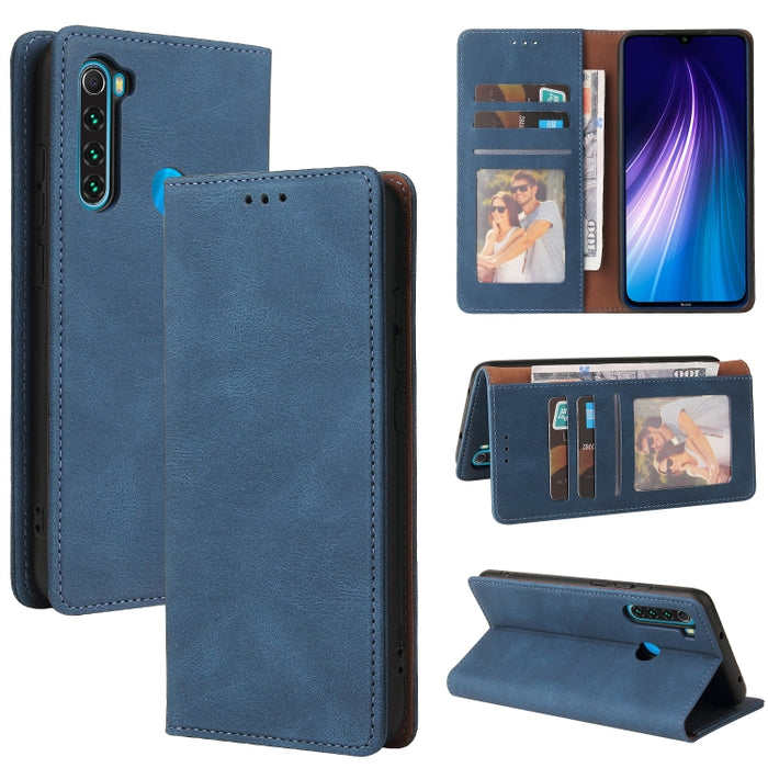 Estuche de cuero con tapa horizontal con cierre de succión simple con soporte, ranura para tarjeta y billetera, For Xiaomi Redmi Note 8T, For Xiaomi Redmi Note 9 / 10X 4G, For Xiaomi Redmi Note 8, For Xiaomi Redmi Note 8 Pro, For Xiaomi Redmi Note 10  ...