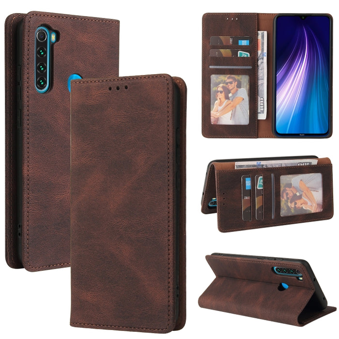 Estuche de cuero con tapa horizontal con cierre de succión simple con soporte, ranura para tarjeta y billetera, For Xiaomi Redmi Note 8T, For Xiaomi Redmi Note 9 / 10X 4G, For Xiaomi Redmi Note 8, For Xiaomi Redmi Note 8 Pro, For Xiaomi Redmi Note 10  ...