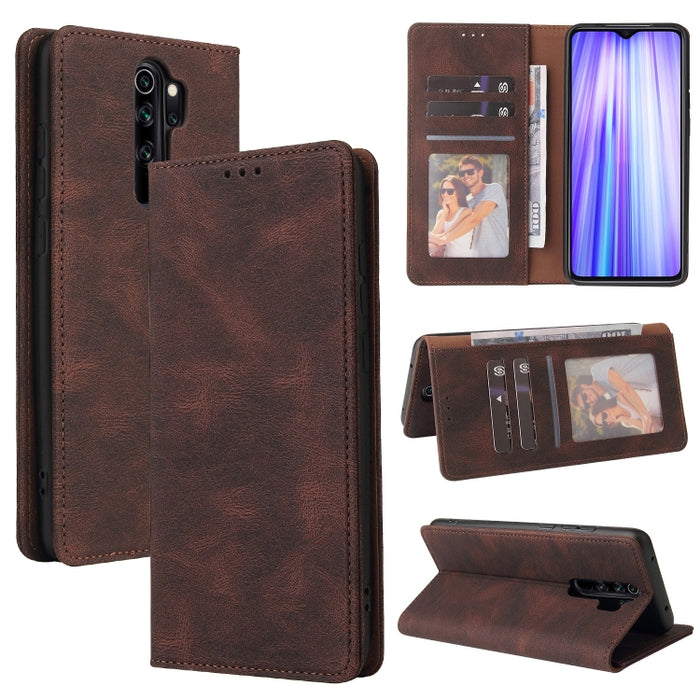 Estuche de cuero con tapa horizontal con cierre de succión simple con soporte, ranura para tarjeta y billetera, For Xiaomi Redmi Note 8T, For Xiaomi Redmi Note 9 / 10X 4G, For Xiaomi Redmi Note 8, For Xiaomi Redmi Note 8 Pro, For Xiaomi Redmi Note 10  ...