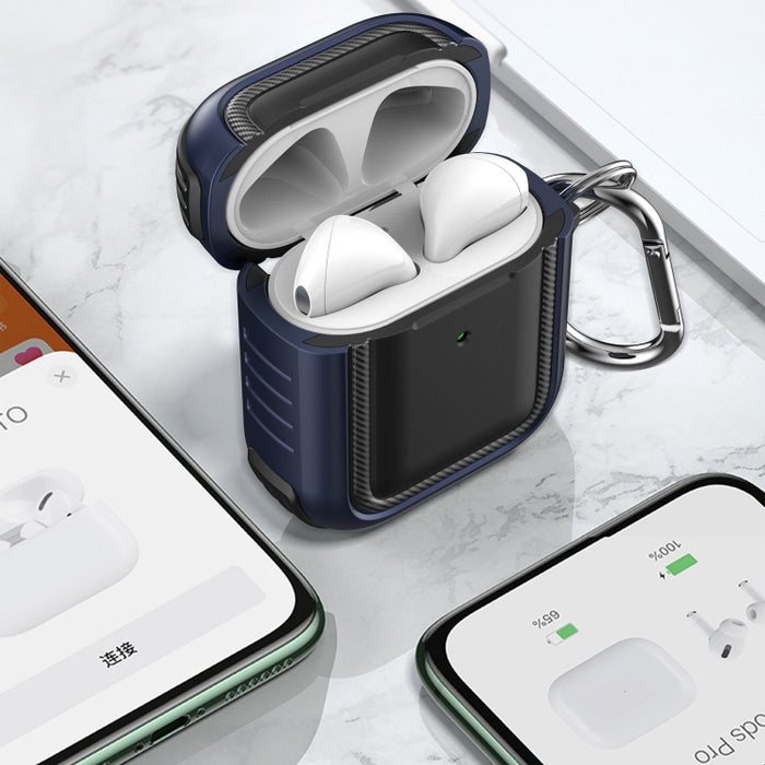 Auriculares inalámbricos a prueba de golpes TPU + PC Funda protectora con mosquetón