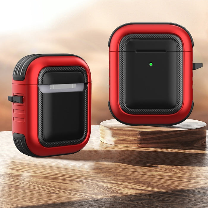 Auriculares inalámbricos a prueba de golpes TPU + PC Funda protectora con mosquetón