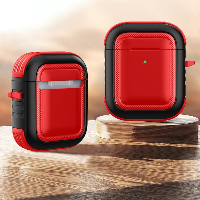 Auriculares inalámbricos a prueba de golpes TPU + PC Funda protectora con mosquetón