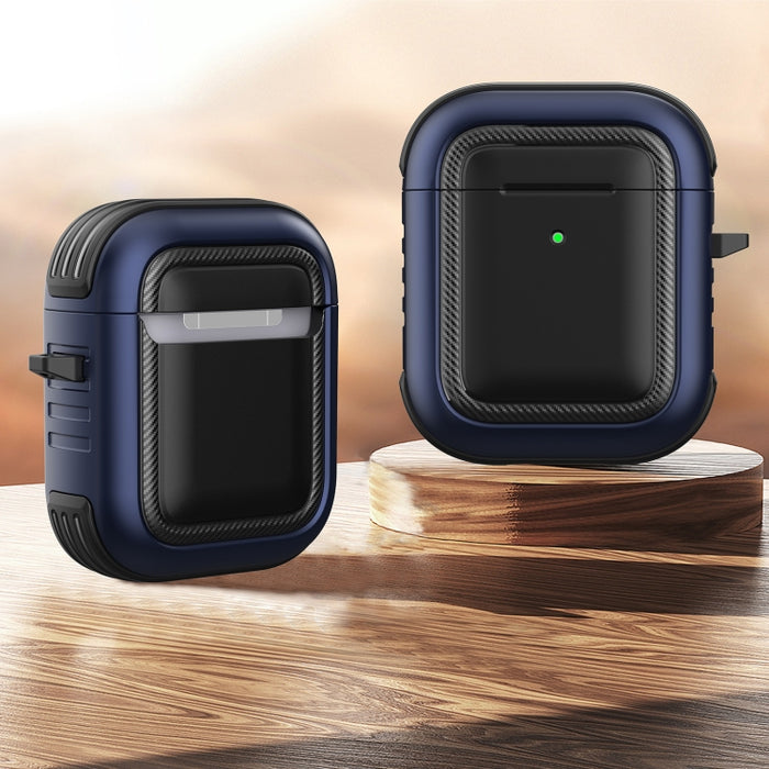Auriculares inalámbricos a prueba de golpes TPU + PC Funda protectora con mosquetón