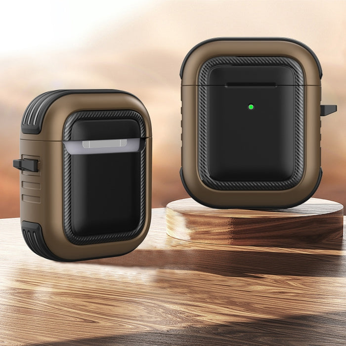 Auriculares inalámbricos a prueba de golpes TPU + PC Funda protectora con mosquetón